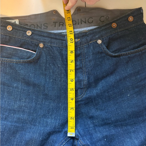 &Sons THE NEW FRONTIER 14OZ SELVEDGE ANTI-BAC RAW DENIM JEANS size 34 - Picture 15 of 16